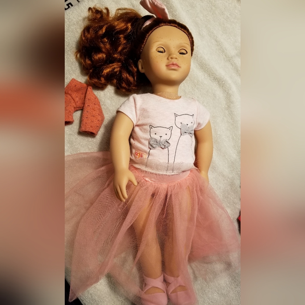 Our Generation Aubrie Ballerina Doll And Christmas Outfit